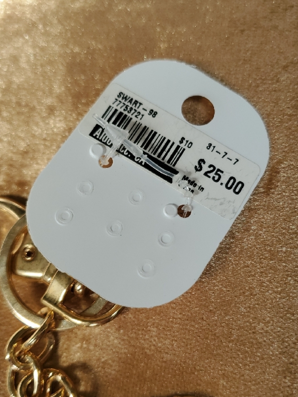 ALDO Gold and Black Crystal Travel Suitcase Keychain - Picture 2 of 7